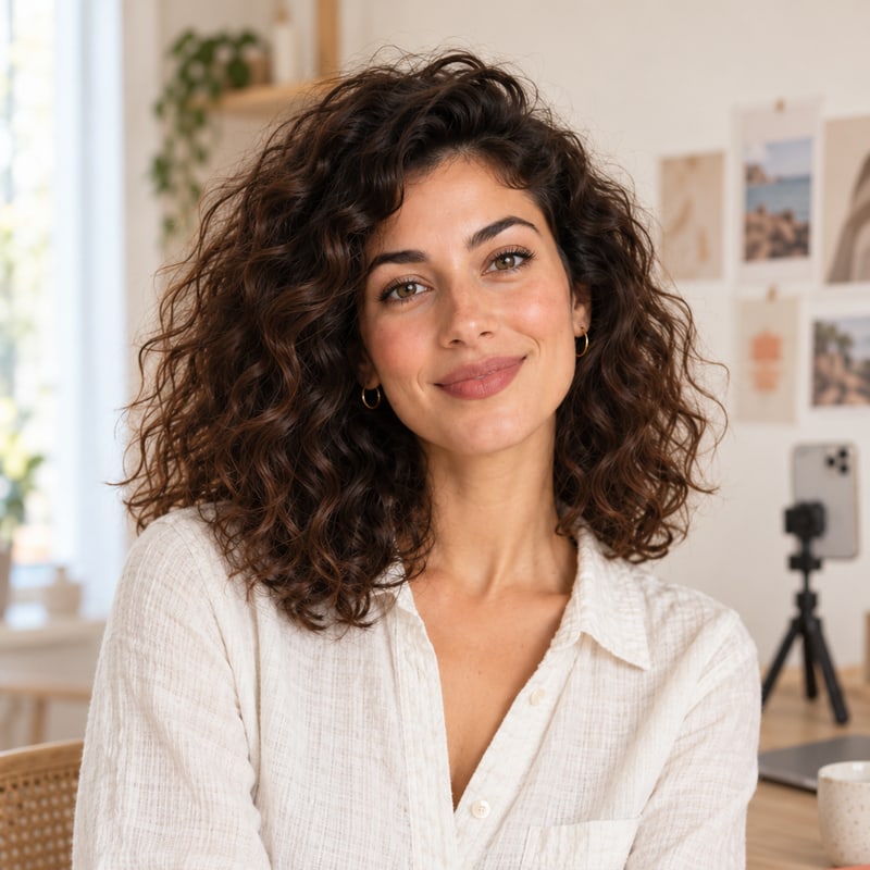 Portrait illustré de Claire, autrice de Créatrice UGC