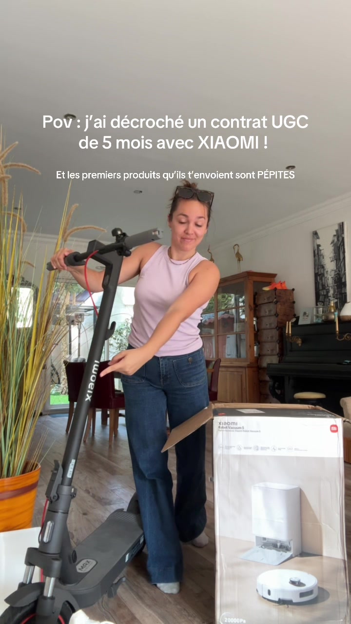 Vidéo UGC de Fanny : Trottinette et produits high-tech, Vidéo TikTok : présentation de produits reçus