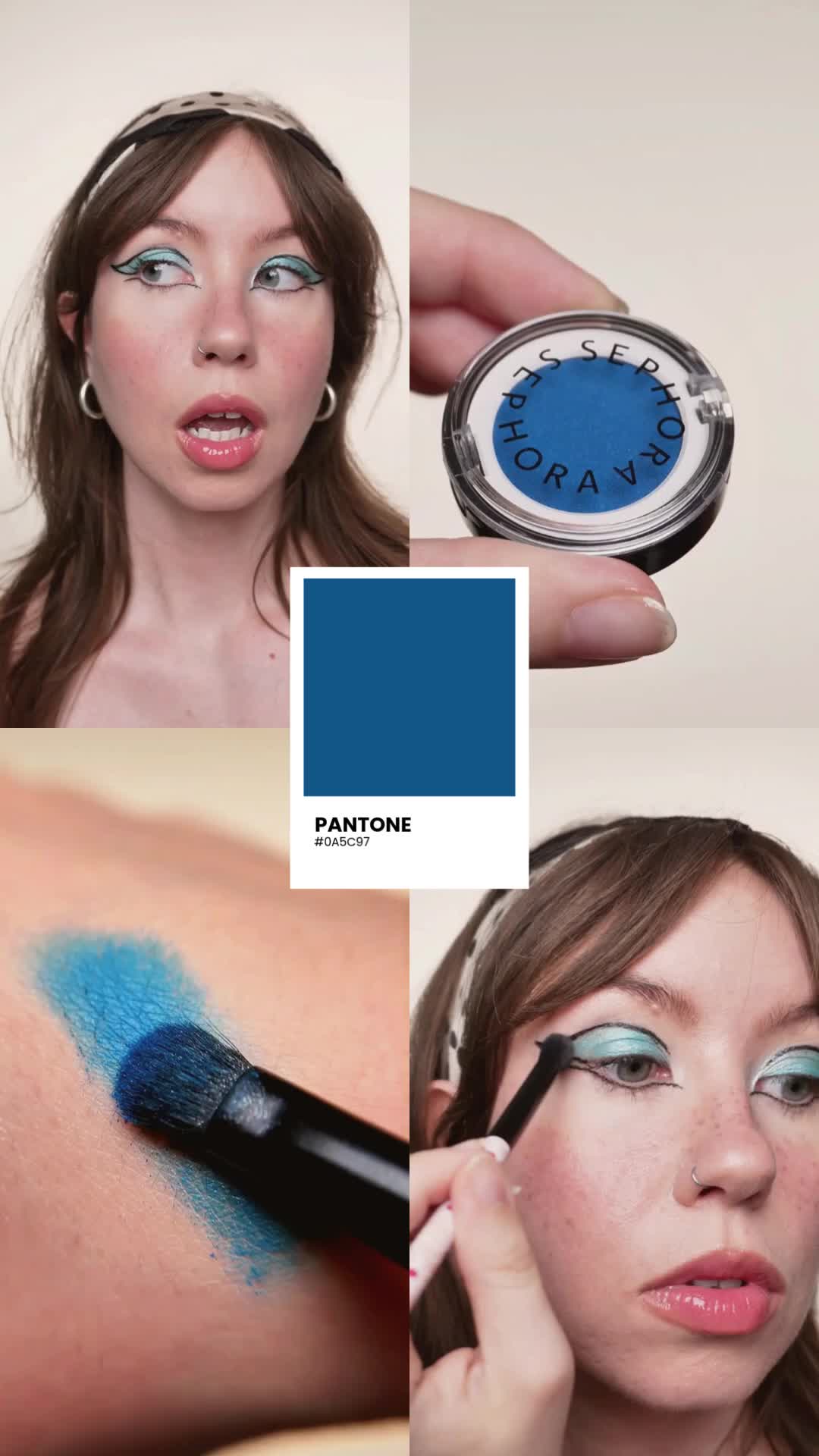 Vidéo UGC de Audrey : Tendance beauté couleur bleue, Vidéo TikTok : courte vidéo beauté