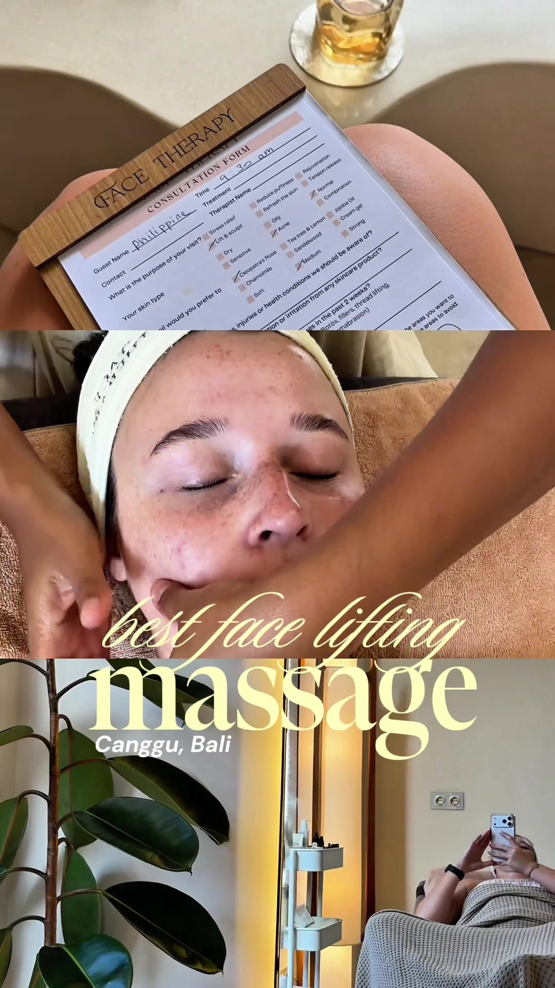 Vidéo UGC de Philippine : Massage liftant du visage, Vidéo TikTok : test d'un soin du visage en institut