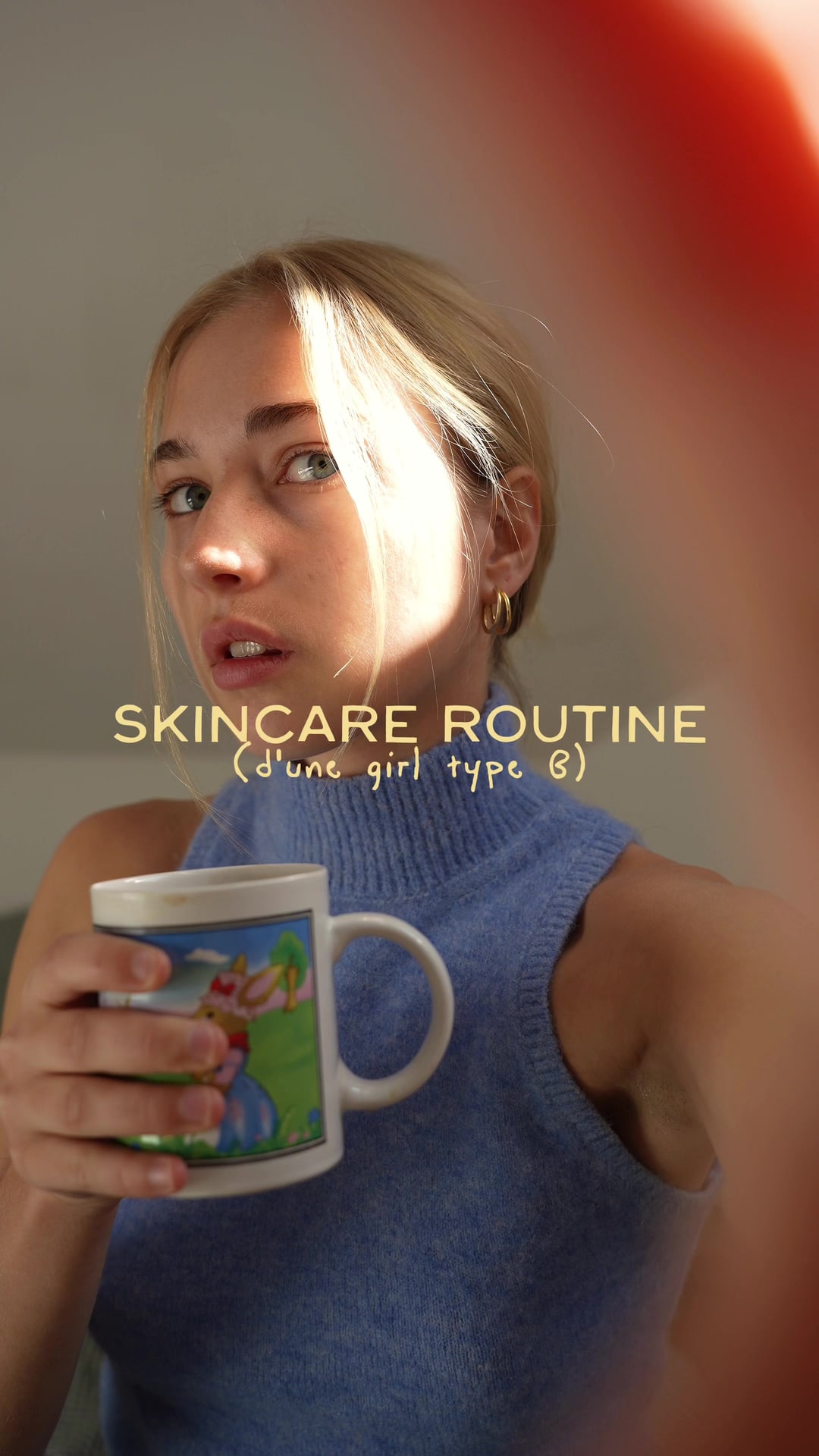 Vidéo UGC de Sarah : Routine soin du visage express, Vidéo TikTok : routine skincare vue sous un autre angle