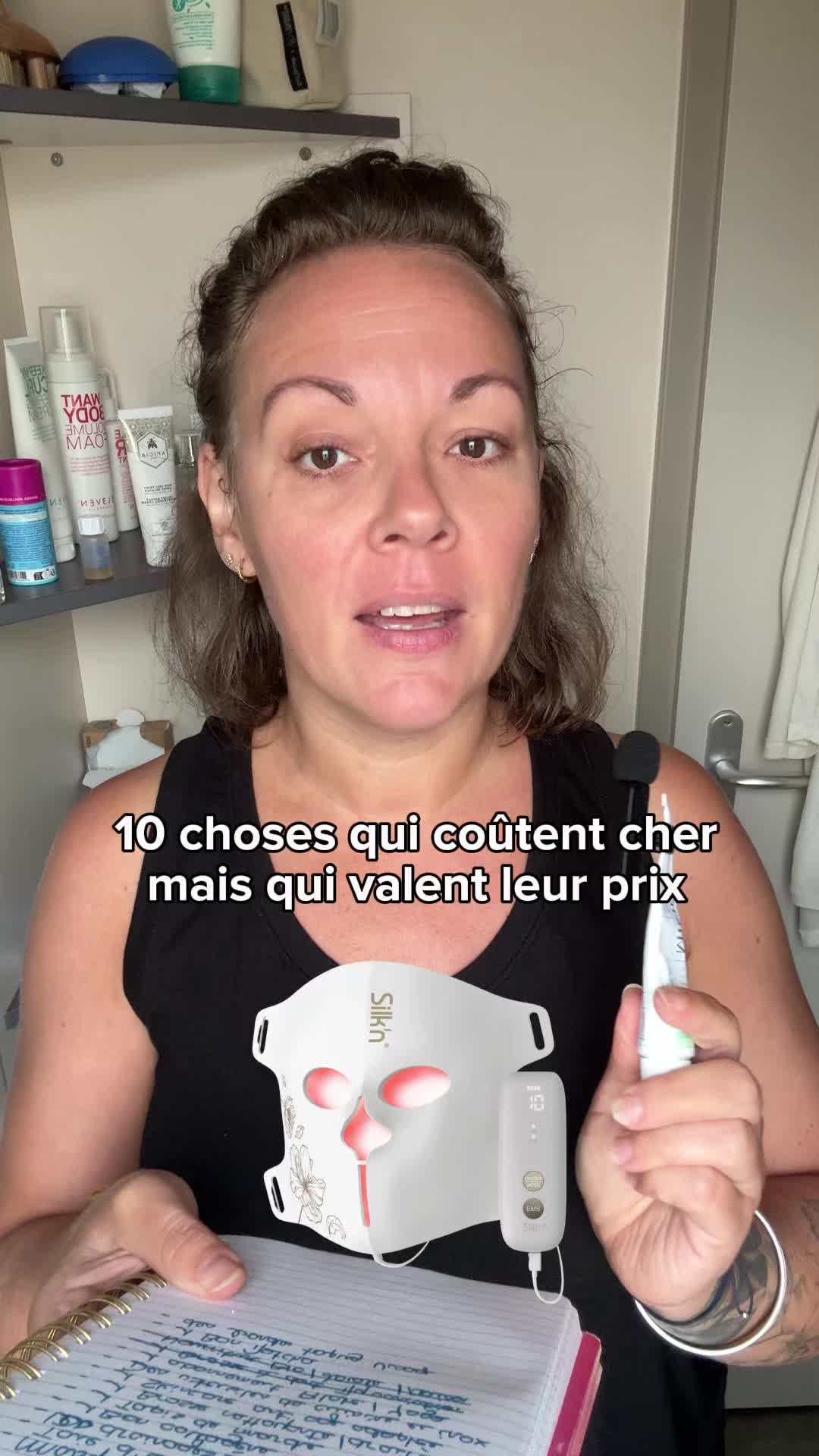 Vidéo UGC de Angélique : Masque LED et collagène, Vidéo TikTok : sélection de soins du visage
