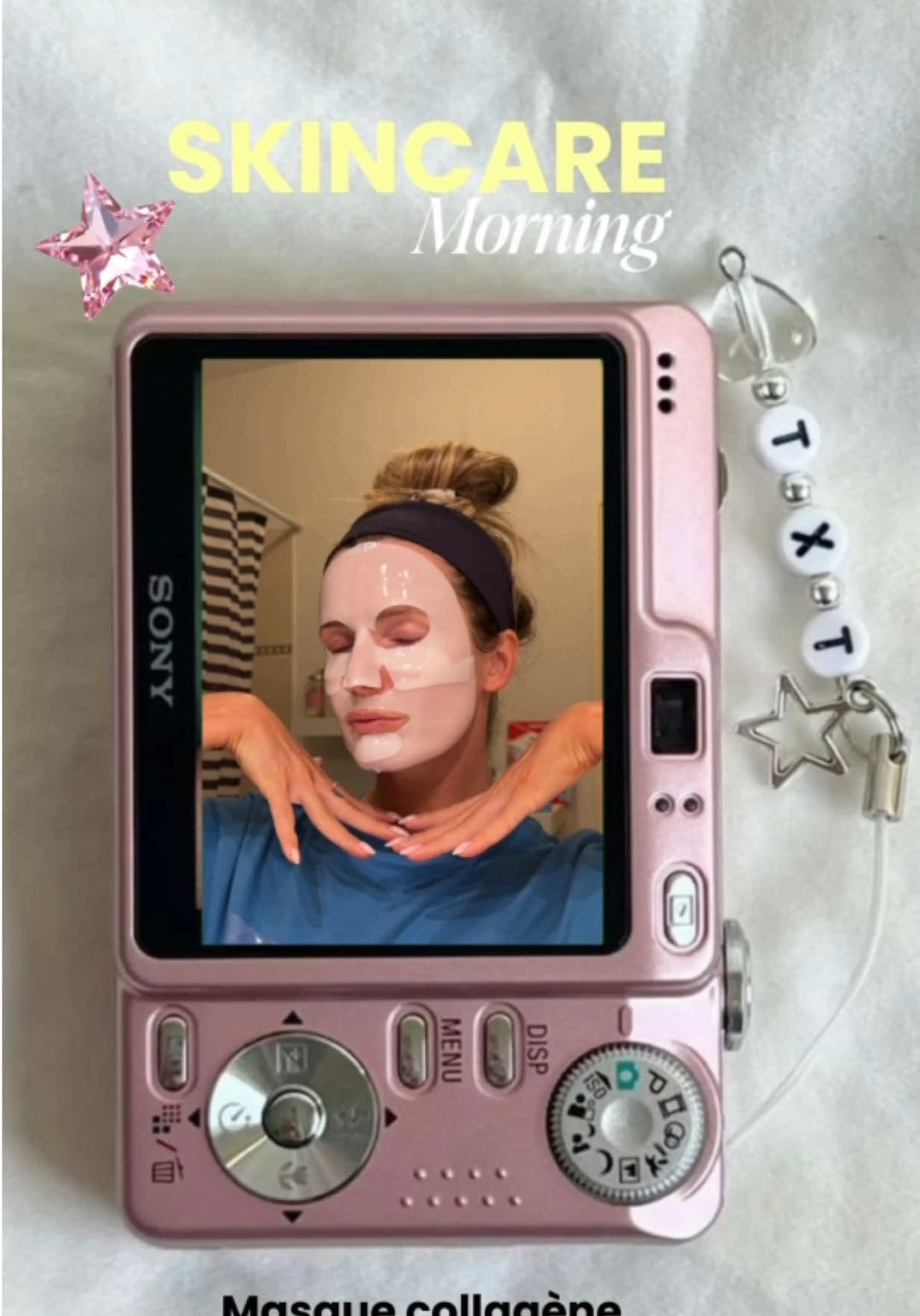 Vidéo UGC de Marine : Routine soin, Vidéo TikTok : skincare façon années 90