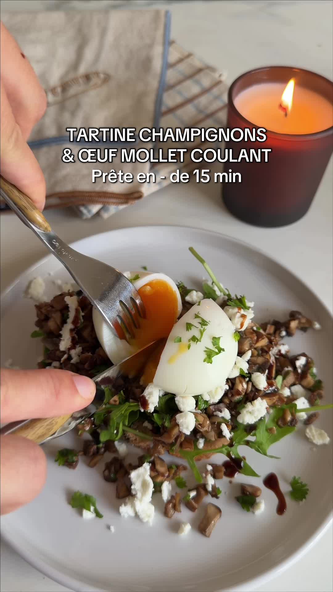 Vidéo UGC de Emeline : Tartine à l'œuf mollet, Vidéo TikTok : recette express et gourmande
