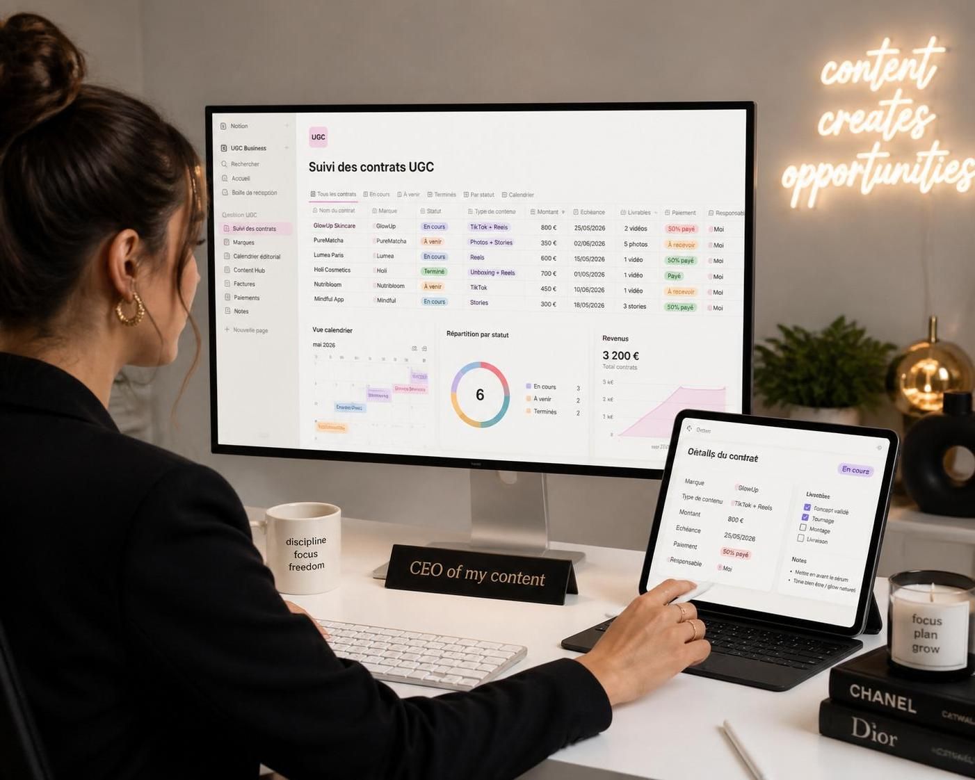 organise et suis facilement tes contrats ugc directement dans notion pour une gestion efficace et sans stress.