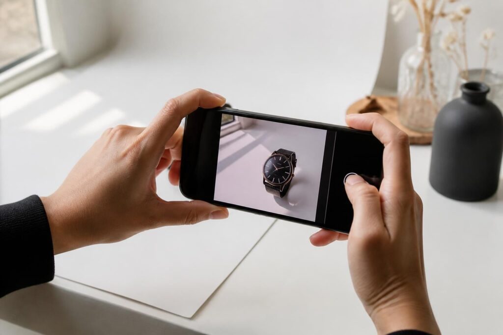 apprends à réussir des photos produits de qualité professionnelle en utilisant uniquement ton iphone, avec des astuces simples et efficaces.