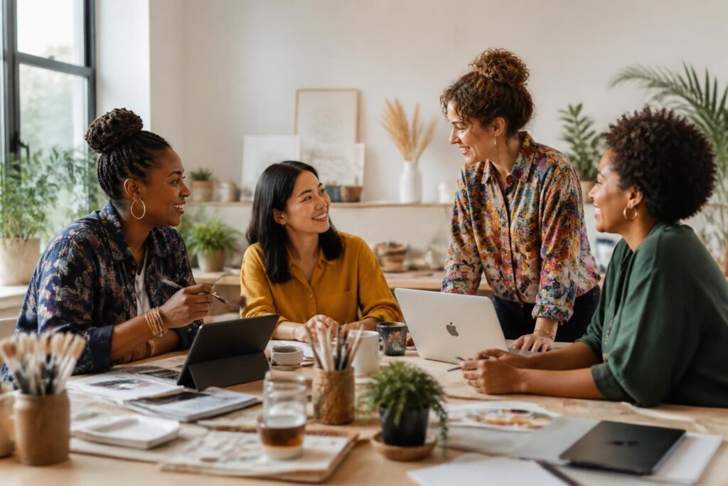 découvrez comment construire un réseau solide entre créatrices, favorisant la collaboration et l'entraide sans esprit de compétition.