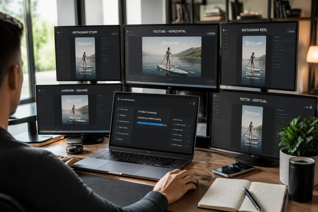découvrez comment repurposer une vidéo ugc en 5 formats différents grâce à l'intelligence artificielle pour maximiser l'impact de votre contenu.